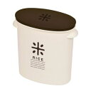 【12個セット】 米びつ/ライスストッカー 【5kg用 ブラウン】 計量カップ 取っ手付き ライスボックス RICE お米袋のままストック(3)