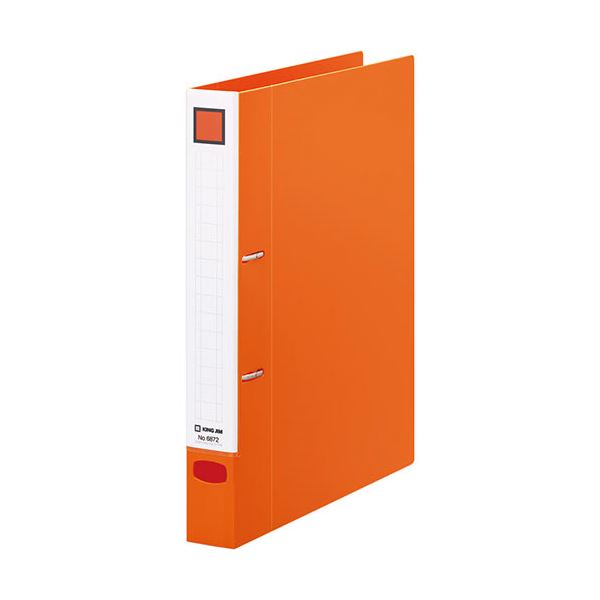 (まとめ) キングジム レバーリングファイルDタイプ A4タテ 2穴 250枚収容 背幅37mm オレンジ 6872オレ 1冊 【×30セット】
