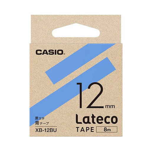カシオ ラテコ 詰替用テープ12mm×8m 青/黒文字 XB-12BU 1セット(5個) カシオ ラテコ 詰替用テープ12mm×8m 青/黒文字 XB-12BU 1セット(5個)