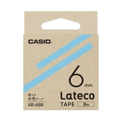 (まとめ)カシオ計算機 ラテコ専用テープXB-6SB水色に黒文字(×10セット) (まとめ)カシオ計算機 ラテコ専用テープXB-6SB水色に黒文字(×10セット)
