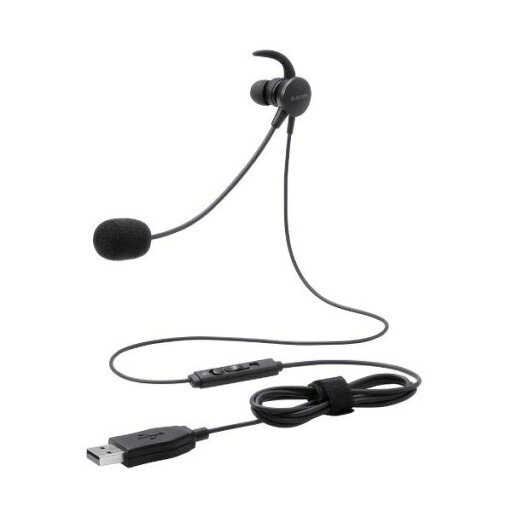 エレコム 片耳耳栓タイプUSBヘッドセット 約1.8m ブラック HS-EP16UBK 1個 エレコム 片耳耳栓タイプUSBヘッドセット 約1.8m ブラック HS-EP16UBK 1個