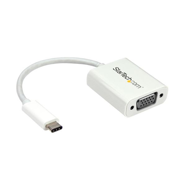 ■商品内容●USB-C-VGAビデオ変換アダプタ。本体色はホワイトです。●USB Type-C対応デバイスから高解像度VGAビデオを出力することができます。●最大1920×1200または1080pの解像度に対応しています。■商品スペック色：ホワイトコネクタ形状：USB-C(24ピン)DisplayPort Alt モードオス-VGA(15ピン、高密度D-Sub) メスケーブル長さ：140mmその他仕様：●寸法:W37×D180×H14mm●重量:24g●最大アナログ解像度:1920×1200 または 1080p●保証期間:2年■送料・配送についての注意事項●本商品の出荷目安は【1 - 5営業日　※土日・祝除く】となります。●お取り寄せ商品のため、稀にご注文入れ違い等により欠品・遅延となる場合がございます。●本商品は仕入元より配送となるため、沖縄・離島への配送はできません。[ CDP2VGAW ]