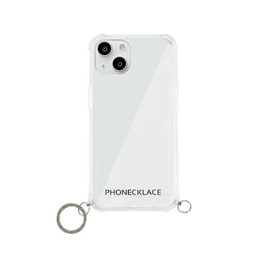 PHONECKLACE ストラップ用リング付きクリアケース for iPhone 13 シルバーチャーム PN21598i13SV PHONECKLACE ストラップ用リング付きクリアケース for iPhone 13 シルバーチャーム PN21598i13SV