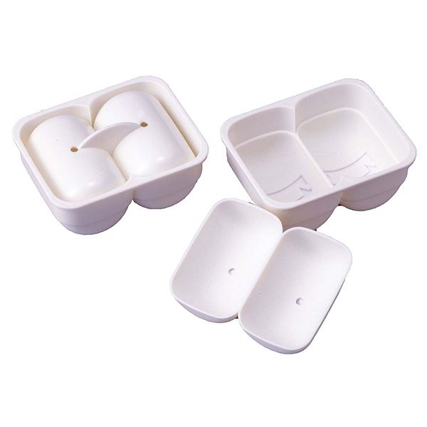 (まとめ) 俵おむすび型/おにぎり型 【ホワイト】 キャラ弁 デコ弁 お弁当グッズ 『mama's assist』 【3..