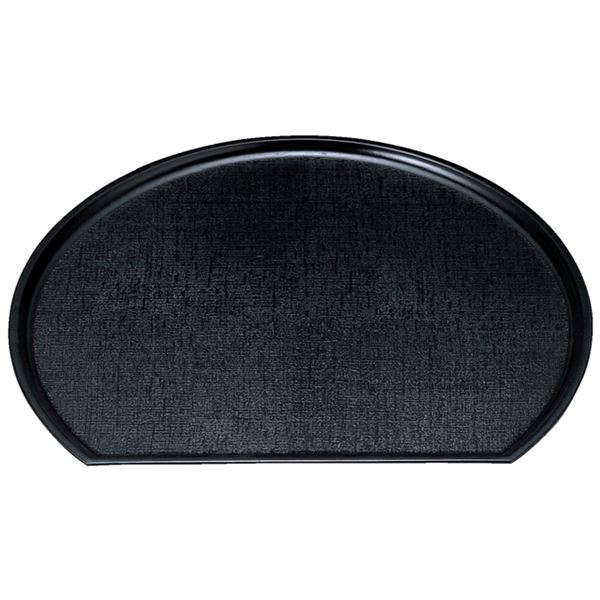 尺5 耐熱新布目半月盆/トレー 【黒SL】 450×387×15mm 日本製 〔和食 レストラン 居酒屋 店舗 お店〕【代引不可】