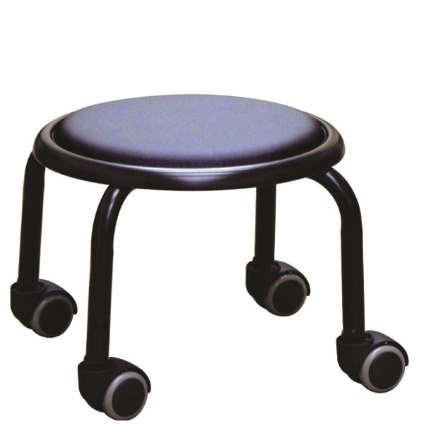 スタッキングチェア/丸椅子 【同色4脚セット ブラック×ブラック】 幅32cm 日本製 スチール 【代引不可】