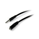 (まとめ)StarTech.com 3.5mm4極TRRSステレオミニプラグ延長ケーブル 2m オス/メス ブラック MUHSMF2M 1本 【×5セット】(2)