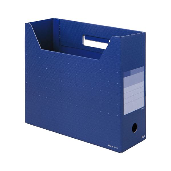 （まとめ）プラス デジャヴカラーズシリーズボックスファイル レギュラー A4ヨコ 背幅100mm ネイビーブルー FL-023BFNB 1冊 【×20セット】(3)