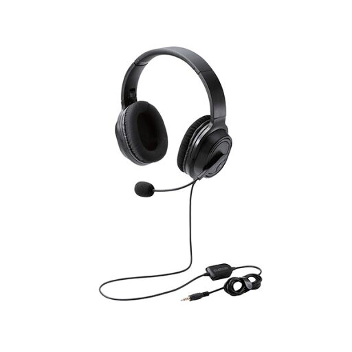 エレコム オーバーヘッドタイプヘッドセット/両耳/4極/変換ケーブル付/40mmドライバ/ブラック HS-HP30TBK エレコム オーバーヘッドタイプヘッドセット/両耳/4極/変換ケーブル付/40mmドライバ/ブラック HS-HP30TBK