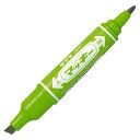 (まとめ) ゼブラ 油性マーカー ハイマッキー角芯太字+丸芯細字 ライトグリーン MO-150-MC-LG 1本 【×100セット】(3)