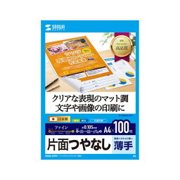 （まとめ）サンワサプライ インクジェット用片面つやなしマット紙 A4サイズ100枚入り JP-EM6A4-100【×5セット】