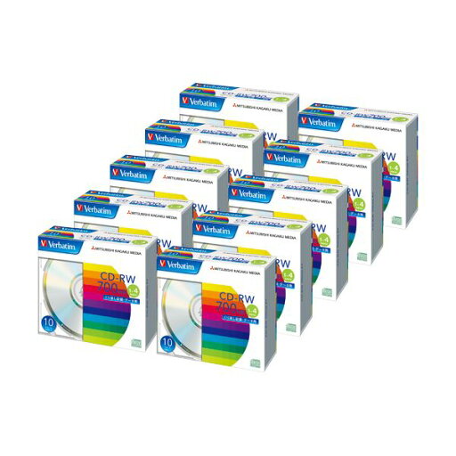 バーベイタム データ用CD-RW700MB ブランドシルバー 5mmスリムケース SW80QU10V1C 1箱(100枚:10枚×10個) バーベイタム データ用CD-RW700MB ブランドシルバー 5mmスリムケース SW80QU10V1C 1箱(100枚:10枚×10個)