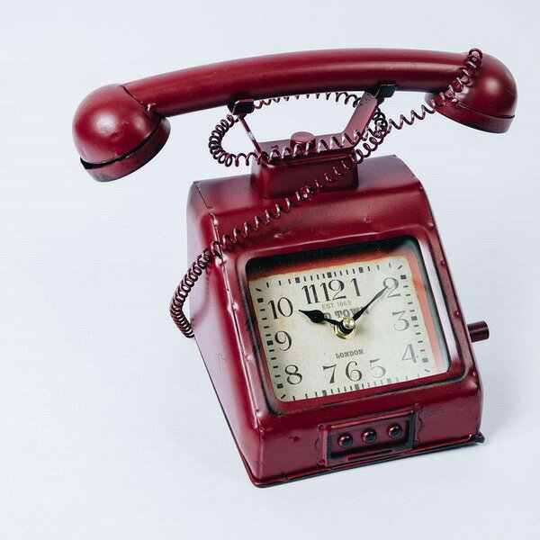 ヴィンテージモチーフクロック telephone(テレフォン) レッド [2]