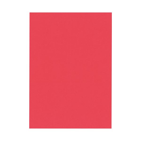 (まとめ) 北越コーポレーション 紀州の色上質A4T目 薄口 赤 1冊(500枚) 【×5セット】