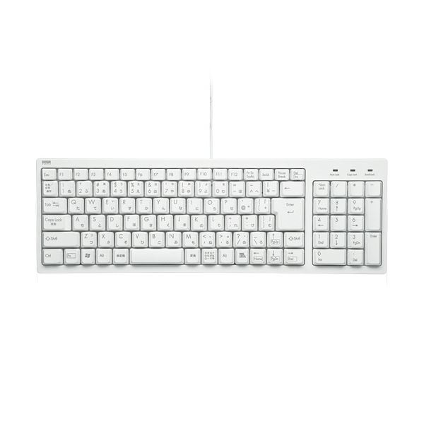 (まとめ)サンワサプライ コンパクトキーボード ホワイト SKB-KG2WN2 1台 【×3セット】