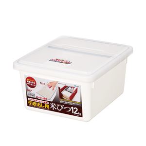 ■サイズ・色違い・関連商品■単品■18セット[当ページ]■商品内容【ご注意事項】この商品は下記内容×18個セットでお届けします。【商品説明】上からお米を取り出すタイプの米びつなので、システムキッチンの引き出しに収納してお使い頂けます。蓋が大きいので、お米が取り出しやすい。お米の湿気、酸化を防ぐパッキン付き。最後に残ったお米まですくいやすい形状の計量カップ付き。軽量カップは無洗米対応。■商品スペック・サイズ：幅302×奥行き362×高さ190mm・材質：本体・蓋.／ポリプロピレンパッキン／シリコーンゴム・容量：14.5L■送料・配送についての注意事項●本商品の出荷目安は【3 - 8営業日　※土日・祝除く】となります。●お取り寄せ商品のため、稀にご注文入れ違い等により欠品・遅延となる場合がございます。●本商品は仕入元より配送となるため、沖縄・離島への配送はできません。