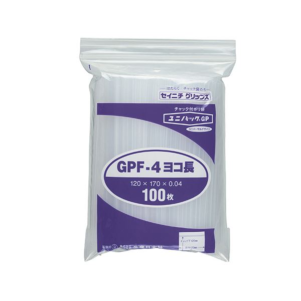 (まとめ) セイニチ ユニパックGP ヨコ長タイプヨコ170×タテ120×厚み0.04mm GPF-4ヨコナガ 1パック（100枚） 【×30セット】