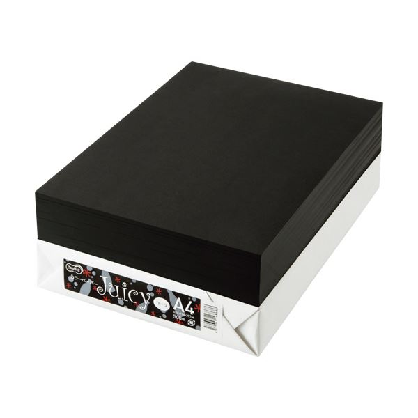 (まとめ) TANOSEE カラーペーパーJuicy A4 コーラ 1冊(500枚) 【×5セット】