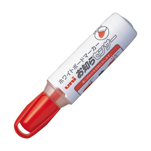 (まとめ) 三菱鉛筆 ホワイトボードマーカー お知らセンサー 太字丸芯 赤 PWB2007M.15 1セット(10本) 【..