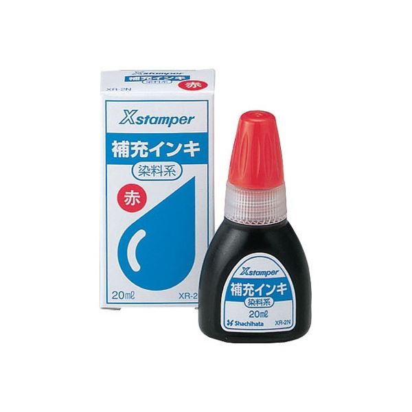 (まとめ) シヤチハタ Xスタンパー補充インキ 染料系 20ml 赤 XR-2N 1個 【×20セット】