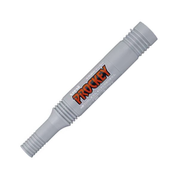 (まとめ) 三菱鉛筆 水性マーカー プロッキー詰め替えタイプ 太字角芯+細字丸芯 灰 PM150TR.37 1本 【×100セット】