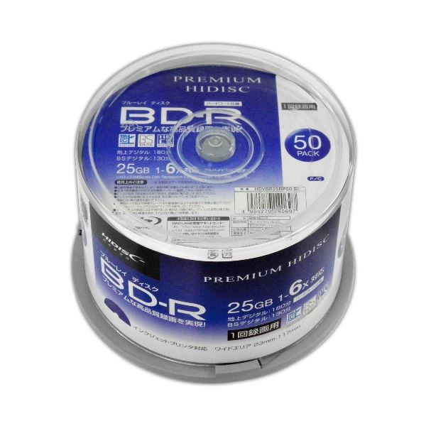 ʤޤȤPREMIUM HIDISC BD-R 1Ͽ 6® 25GB 50 ԥɥ륱 ڡ6ĥåȡ HDVBR25RP50SPX6