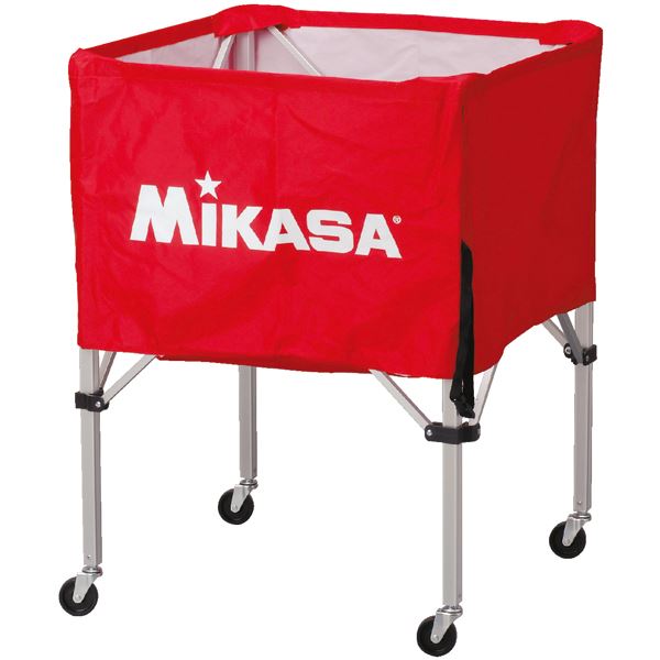 MIKASA（ミカサ）器具 ボールカゴ 箱型・中（フレーム・幕体・キャリーケース3点セット） レッド 【BCSPS】