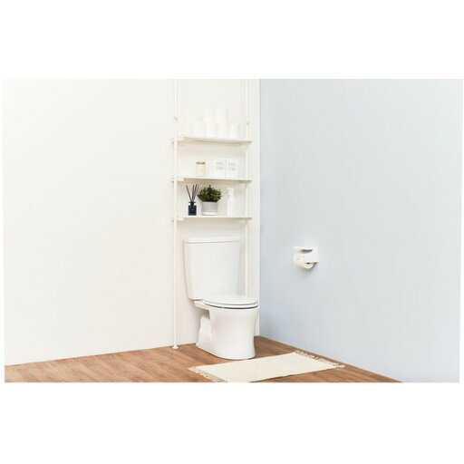突っ張り 洗濯機ラック 約幅70cm ホワイト×ホワイト 棚板3枚 スチール ランドリーラック 組立品 脱衣所 洗面所【代引不可】 突っ張り 洗濯機ラック 約幅70cm ホワイト×ホワイト 棚板3枚 スチール ランドリーラック 組立品 脱衣所 洗面所【代引不可】
