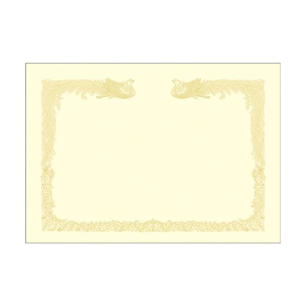 ササガワ タカ印 OA賞状用紙 クリーム地 雲なし B4 タテ書き用 10-1477 1ケース(100枚)