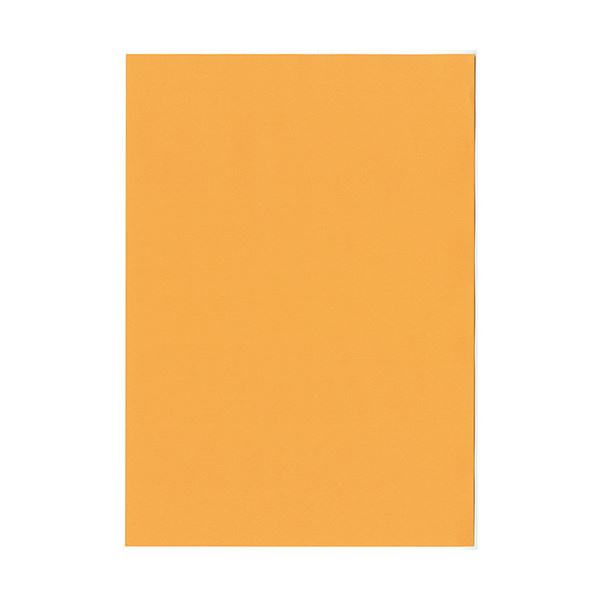 (まとめ) 北越コーポレーション 紀州の色上質A4T目 薄口 オレンジ 1冊(500枚) 【×5セット】