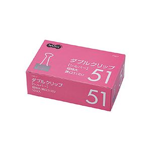 (まとめ) TANOSEE ダブルクリップ 超特大 口幅51mm シルバー 1箱(10個) 【×30セット】