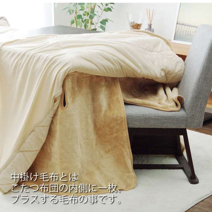 こたつ布団 中掛け こたつ 毛布 長方形 こたつ毛布 こたつ掛け布団 布団 ハイタイプ ダイニングこたつ 掛け布団 こたつ掛布団 掛布団 中掛け毛布 洗える ダイニング 大判 コタツ 炬燵 コタツ布団 炬燵布団 暖かい あったか 無地 テーブル用 軽量 保温 洗濯 80×120 [3]