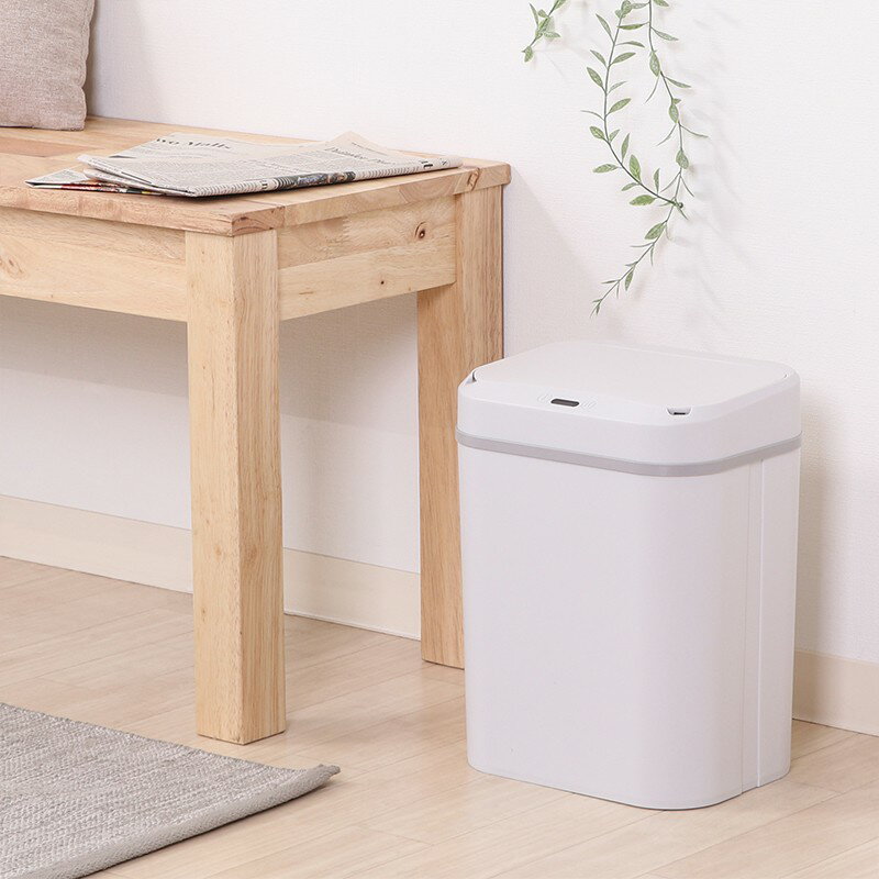 ゴミ箱 ごみ箱 ふた付き センサー 自動開閉 おしゃれ 12l 丸型 長方形 自動 開閉 全自動開閉式 ダストボックス ごみばこ 12リットル 洗面所 小さい 臭わない 蓋付き 省スペース リビング コンパクト 12L かわいい 中身 見えない 室内 スリム 一人暮らし 小型 ミニ [2]