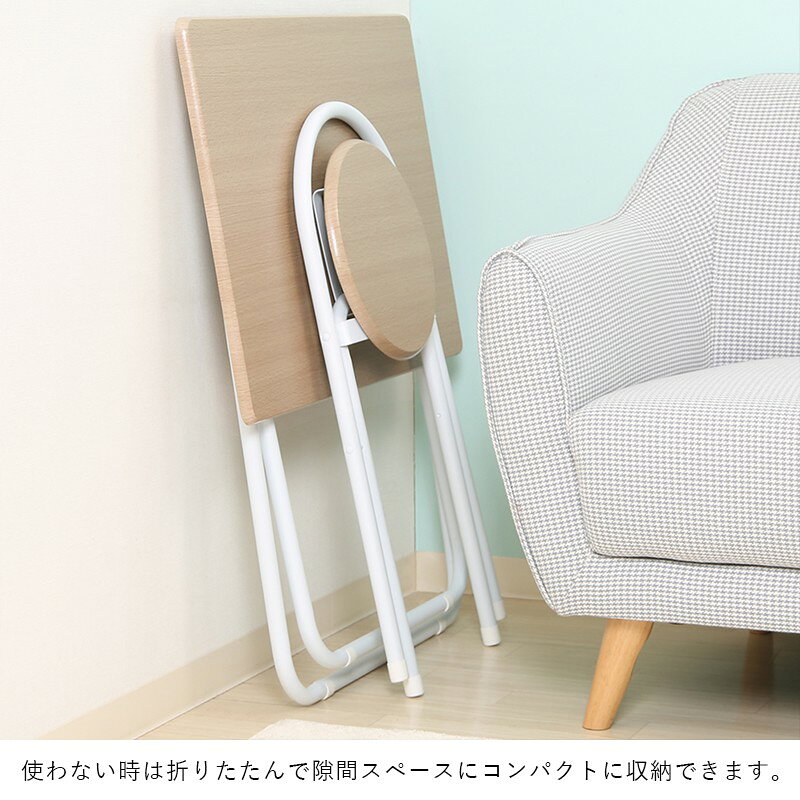 デスク 椅子 チェア セット 折りたたみテーブル イスセット 折りたたみ 折り畳みテーブル 軽い 幅70 パソコンデスク 机 イス テーブル 折り畳み 折りたたみデスク ハイテーブル テレワーク おしゃれ 奥行50 高さ70 在宅ワーク パソコン スリム 一人用 折り畳みデスク [3]