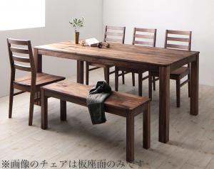 Simple - ダイニングテーブルセット 6人 6人掛け ダイニングセット ベンチ ダイニングベンチ リビングダイニングセット ダイニングテーブル セット テーブル ダイニング リビング 大きめ 木製 食卓テーブル テーブルセット 椅子 チェア 長方形 食卓 食事 天然木 幅180 6点セット
