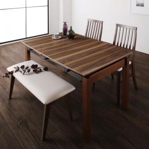ダイニングテーブルセット 4人 4人掛け ダイニングセット ダイニングテーブル セット テーブル ダイニング 長方形 リビング 大きめ 木製 横長 食卓テーブル テーブルセット ベンチ 椅子 ハイバック チェア ダイニングチェア 天然木 ウォールナット 伸縮 幅140 幅240 4点