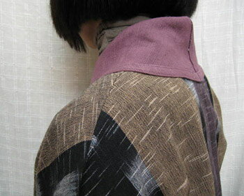 【送料無料】軽い絣ジャケット パープルライン綿100% 大きいサイズ 30代.40代.50代.60代.70代 個性派 シニア ミセス レディースファッション qalamkali-10000439 からむかりネット通販 サンプル画像3