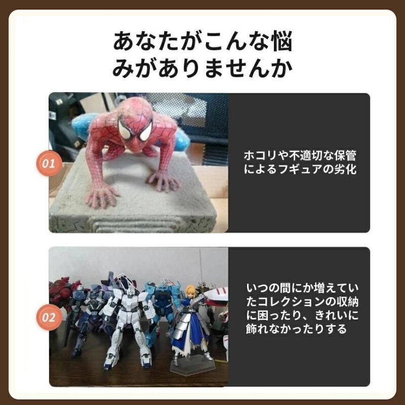 キューアンドキューQQのフィギュアケース 収納 高品質 コレクションケース コレクション ボックス クリアケース 透明展示ケース 積み重ね可能 扉付き 組み立て式 透明 アクリル コレクションケース コレクションボックス アクリルケース｜アングル2