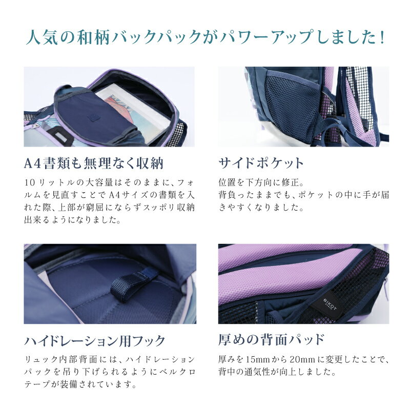 ビコット Backpack 10リットル バックパック 瓦版03 瓦版16 瓦版18 BIKOT あす楽 土日祝も営業 送料無料