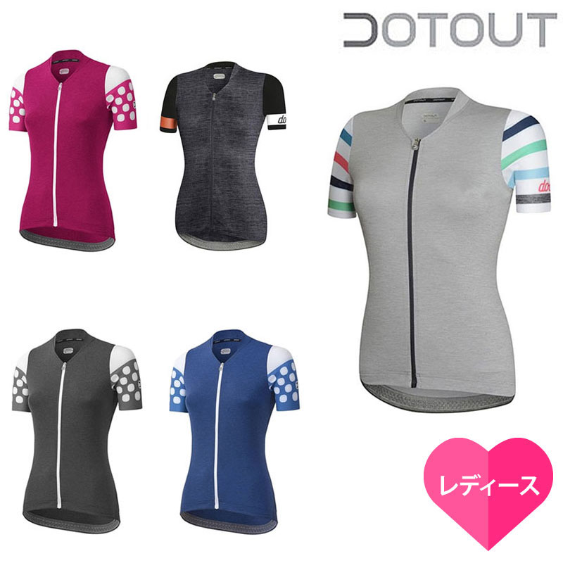 ☆DOTOUT☆ ■DOTOUTとは DOTOUT（ドットアウト）は、2015年にイタリアで生まれたサイクリングアパレルブランドです。 ブランド名の由来は、終止符を意味する「DOT」と、屋外を表す「OUT」の組合せで、日々忙しく過ごす日常から離れ、サイクリングを楽しもう！という意味が込められています。 イタリアでは日常がどんなに忙しくても時間を見つけサイクリングを楽しむ人が大勢います。 そんな彼らのライフスタイルを体現しているのがDOTOUT（ドットアウト）です。 ■TOUCH W JERSEY（タッチWジャージ）A19W050 ●フィッティング： Perform Fit ●ファブリック： Dot Hot Light ●適応気温帯： 17～35℃ ■DOTOUTのConcept（コンセプト） DOTOUTのコンセプトは「BACK IN TWO HOURS（2時間で戻る）」。ちょっと走りに行ってくるね！と気軽にサイクリングを楽しみ、日常のストレスから解放される、そのひと時を楽しむというイタリアのサイクリストらしい意味が込められています。そういったストレスフリーで、豊かなサイクリングライフを過ごすために、素材は最高品質の物を使用しながらも、街並みに溶け込むカジュアルでシンプル、そして多彩なテイストのデザインを展開しています。 そんなDOTOUTの豊富な2019春夏ラインナップの中からIN LINEシリーズと呼ばれるウィメンズジャージコレクションをピックアップしてご紹介いたします。 IN LINE シリーズ / WOMAN 機能性ファブリックを駆使し、伝統的なサイクリングウェアをスタイルに妥協することなくアレンジした、トレーニングに励む新世代の女性サイクリストに向けたコレクションです。 ■ACTIVEWEAR TECHNOLOGIES / FITTING フィッティングの違いサイクリストにとってウェアがどのようなフィット感であるのかということは最大限の自由と動き、エアロダイナミクスを確保するためには非常に重要な要素です。DOTOUTのウェアはサイクリストの体形やライディングスタイルに合わせて様々なフィット感を手に入れることが可能です。 ■PRO FIT（プロ フィット） 第二の皮膚と言える完璧なフィット感。DOTOUTが持つ最新技術を採用したハイパフォーマンス・サイクリングウェアです。 ■PERFORM FIT（パフォーム フィット） ・ウェアに対しても厳しい要求を持つ ・情熱的なサイクリスト達のために ・最新の人間工学的性能を考慮し ・デザインされたサイクリングウェア ■RELAXED FIT（リラックス フィット） ・DOTOUTウェアラインナップ中 ・最もリラックスしたフィット感 ・極上の快適性と動きに制限をもたらすことがない ・心地よいデザイン ■サイズ−表示＊＊＊＊＊＊＊＊＊＊＊＊＊＊＊＊▼ ▼ ▼ ▼ ▼ ▼ ▼ ▼ 即日お届け商品はこちら♪▲ ▲ ▲ ▲ ▲ ▲ ▲ ▲＊＊＊＊＊＊＊＊＊＊＊＊＊＊＊＊