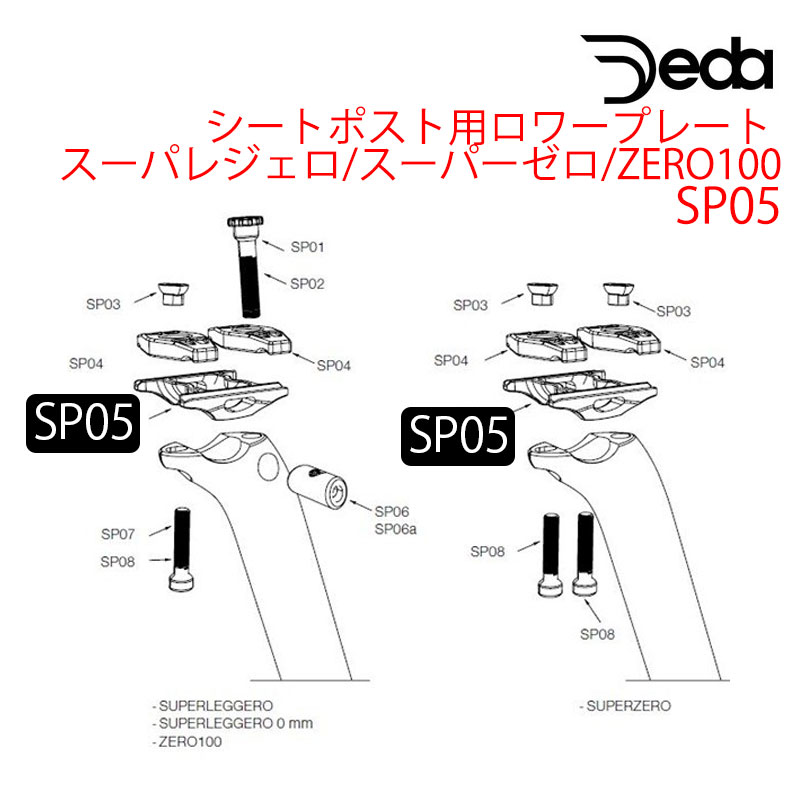 DEDA（デダ） シートポスト用ロワープレート スーパレジェロ/スーパーゼロ/ZERO100 SP05