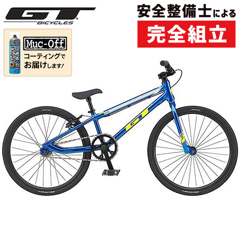 スペック商品情報 FRAMEGT Mach One Race MK2、6061-T6 アルミニウム、Euro BBリバースドロップアウト、1-1/8″インテグレーテッドヘッド FORKGT BMX Race、ハイテンスチール、1 1/8″コラム、テーパーレッグ、3/8″ドロップアウト MAIN COMPONENTSアルミニウム BRAKE（F）キャリパー、（R）アルミニウム Vブレーキ WHEELアルミニウム、シングルウォール、36h、AV TIRESGT Wing、（F）20 x 1.75″（R）20 x 1.75″ SPEED1-SPEED ■GT（ジーティー） トリプルトライアングルがアイデンティティ?のGT。 BMXから始まったその歴史はMTBを経てオフロード用のスポーツバイクを得意とするブランドになりました。 ワールドクラスのレースに数多くのモデルを投入しており、開発力の高さからMTBではそのジャンルをリードするブランドとして位置づけられています。 近年ではMTBで培った技術を生かしグラベルロードの分野でも他にはない魅力的な自転車を生み出しています。■MACH ONE/マッハワン GTの原点であり、常に伝説を刻み続けるBMXGTの歴史はBMXレーサーから始まった。 マッハワンはその伝統の最先端だ。 BMXレースに最適化されたジオメトリーのフレームを最新の技術を用いて作られている。 手軽に購入できる価格も魅力だ。GTの原点であり、常に伝説を刻み続けるBMX GTの歴史はBMXレーサーから始まった。マッハワンはその伝統の最先端だ。BMXレースに最適化されたジオメトリーのフレームを最新の技術を用いて作られている。手軽に購入できる価格も魅力だ。丈夫なアルミフレーム ライダーのパワーを余すところなく伝える、丈夫な6061-T6 アルミニウム製フレーム。クロモリ3ピースクランク クランクは激しいライディングにも耐えうる頑丈なクロモリ3ピース式。リアVブレーキ サイフを気にせずに思い切りライディングできるように、リアはコストを押さえ軽量なVブレーキ仕様。メンテナンスも容易。■スペック●重量： 10.91Kg ●フレーム： GT Mach One Race MK2、6061-T6 アルミニウム、Euro BBリバースドロップアウト、1-1/8″インテグレーテッドヘッド ●フォーク： GT BMX Race、ハイテンスチール、1 1/8″コラム、テーパーレッグ、3/8″ドロップアウト ●ヘッドセット： 1-1/8″ インテグレーテッド デザイン、45X45°シールドベアリング ●ステム： GT Top Load、1-1/8″、50mm ●ハンドルバー： GT Race、スチール ●クランク： GT Power Series、中空クロモリ、3ピース、175mmアーム、19mm x 8T スプラインスピンドル、スチールスパイダー、GT スチールチェーンリング、44T ●BB： Euro シールドベアリング ●チェーン： KMC S1 ●スプロケット： フリーホイール、16T ●ブレーキレバー： アルミニウム ●ブレーキ： (F）キャリパー、（R）アルミニウム Vブレーキ ●サドル： レール式サドル ●シートポスト： アルミニウム、27.2mm x 200mm ●リム/ホイール： アルミニウム、シングルウォール、36h、AV ●ハブ： スチール、3/8″アクスル、Flip Flop スレッド ●タイヤ： GT Wing、（F）20 x 1.75″（R）20 x 1.75″ ●アクセサリー： GT ロープロファイル FS フラットペダル ※実車は前後ブレーキが付属します■ジオメトリー※パーツやロゴのカラー等のデザインや仕様は予告なく変更となり、商品情報及び画像と異なる場合がございます。あらかじめご了承ください。