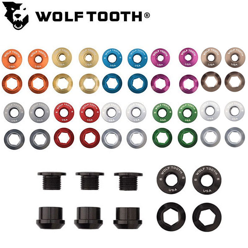 ウルフトゥース シングルチェーンリングボルト&ナットセット 5pcs 6mm Wolftooth