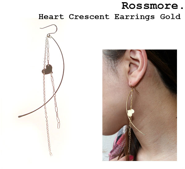 ROSSMORE ロスモア HEART CRESCENT EARRINGS GOLD ピアス CLE110-G