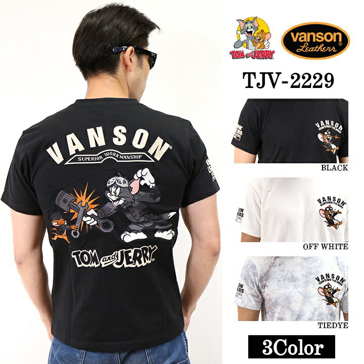 [SALE]天竺半袖Tシャツ VANSON×TOM&JERRY バンソン トム＆ジェリー tjv-2229のサムネイル