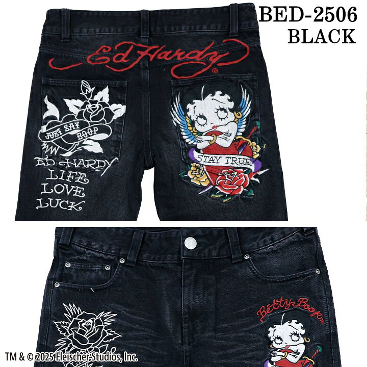 ビックスマーケットの[SALE]Ed Hardy×BETTY BOOP エドハーディー ベティ コラボ 刺繍 デニムパンツ ジーンズ ボトム bed-2506｜アングル3