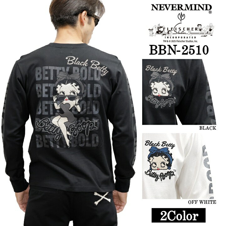 BETTY BOOP NEVERMIND TEE L/S T-SHIRT ベティーブープ ネバーマインド 天竺 ロンTEE 長袖 Tシャツ bbn..