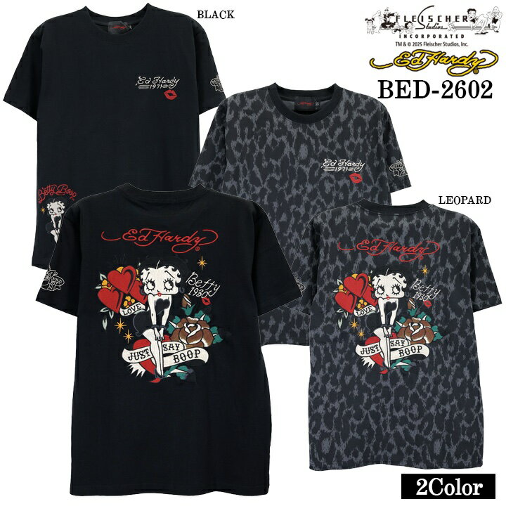 Rakuten - Ed Hardy BETTY BOOP TEE S/S T-SHIRT エドハーディー ベディ コラボ 天竺 刺繍 半袖Tシャツ bed-2602