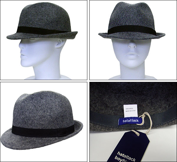 hatattack �ϥåȥ����å� WOOL FELT FEDORA ������ �ե���� �ϥå� ˹�� ��˥��å��� �˽����� njm703