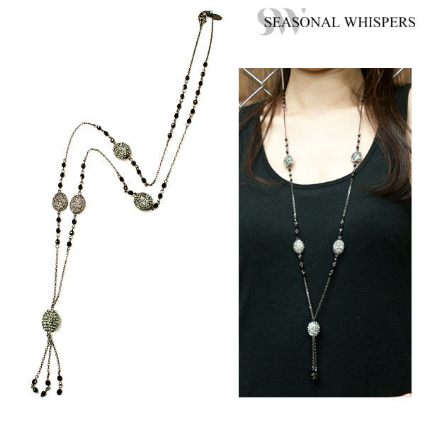 SEASONAL WHISPERS シーズナルウィスパーズ ネックレス スワロフスキー ブラック 1244(4.0)